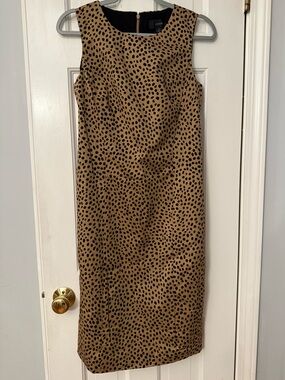J. Crew, size 4, sheath-style dress in cheetah/animal print. New with tags.